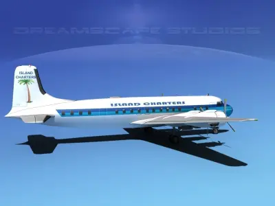 Douglas DC-7B Island Charters 3D model