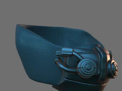 Gas mask helmet 3d model scifi Low-poly  Low-poly 3D model 546