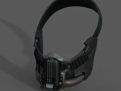 Helmet gas mask scifi military combat armor  Low-poly 3D model