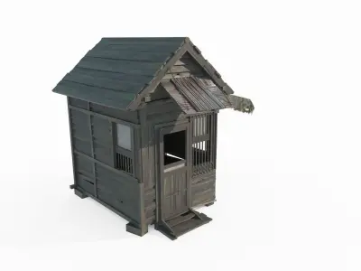 Old style building security booth 3D model