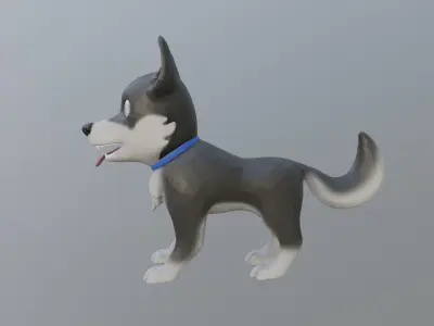 Husky Dog - Lowpoly Low-poly 3D model