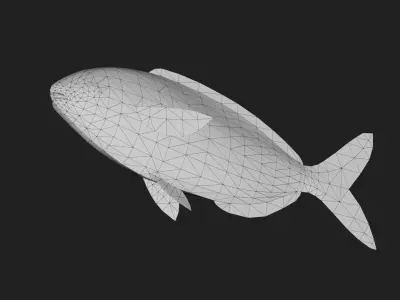 Porgy Low-poly 3D model