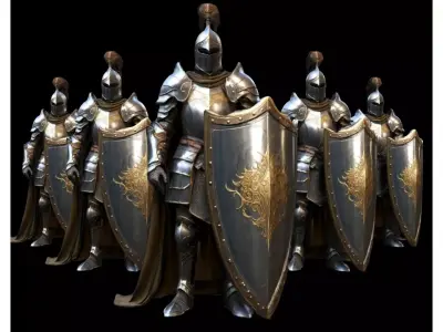 Medieval knights 3D model