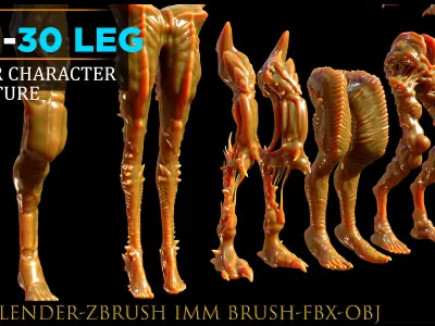 Legs-30 Leg-Alien Anatomy-Animal Anatomy-Human-Zombie-Vol 02 3D model