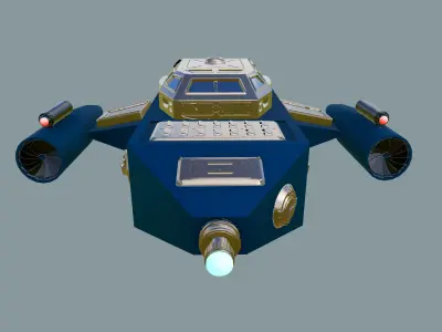 Spaceship Sci-Fi Dropship 3D model 3D model