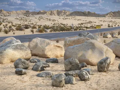 Natural Stone Set with Small Rocks 3D model