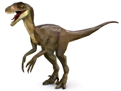 Dinosaur Raptor Lowpoly Art Style Animal Low-poly 3D model