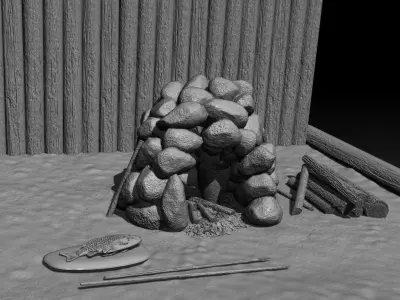 STONE OVEN PBR Game Ready Asset Low-poly 3D model