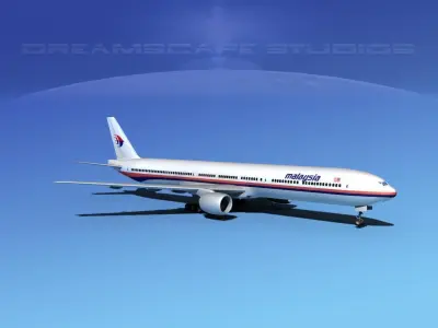 Boeing 777-300 Malaysia 3D model