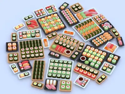 GASTRO Sushi Food Pack Low-poly 3D model