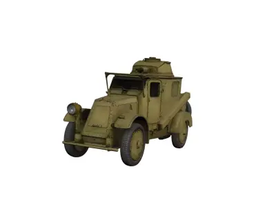 1900s Armored Vehicle Vintage Military Defense Transport 3D model