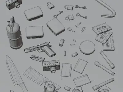 Survival Horror Starter Pack Game-Ready Low-poly 3D model