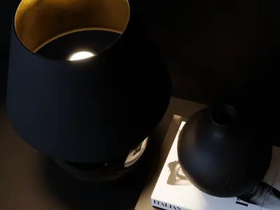  Eno Ceramic Kelantis Grandeur Shade Lamp Model, Black 