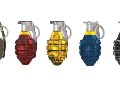 MK2 Granade Free low-poly 3D model