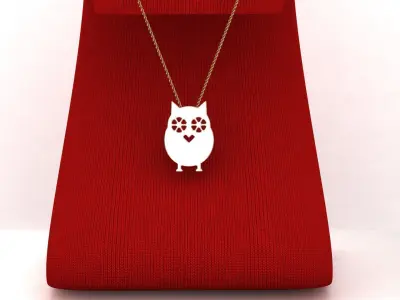 minimalist animal owl pendant Free 3D print model