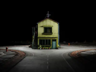 ASIAN URBAN BUILDING HONGKONG 07 Low-poly 3D model