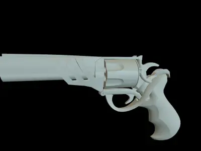 Revolver low-poly Low-poly 3D model