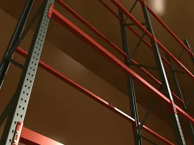 Industrial Shelving High Detail 3D model