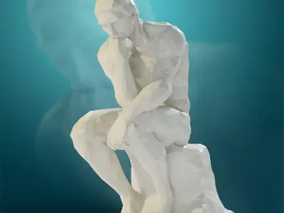 Low poly Statue of the Thinker 3D model
