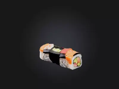 Sushi Roll Model Low-poly 3D model