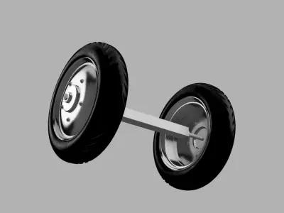 Tyre and axle 3D model