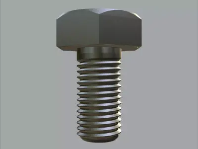 Sandblasted Hex Bolt M4 with PBR 4K Textures 3D model