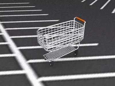 1950s Shopping Cart Low-poly 3D model