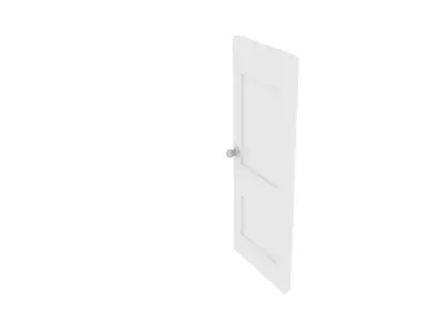 White Door Low-poly 3D model