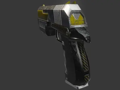 Sci-fi Cyberpunk Pistol Low-poly 3D model