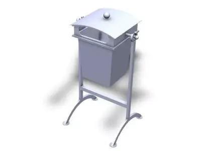 Trash can wrought iron 3D model