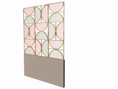 Decorative Partition Wall with Geometric Design Low-poly 3D model