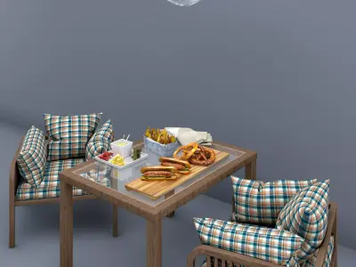 private two couples table  3D model