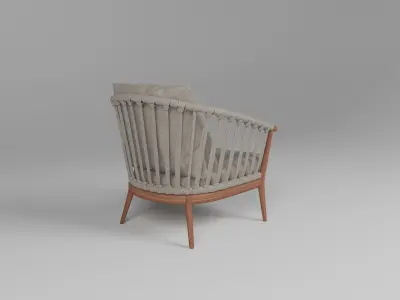 Armchair with Straps 3D model