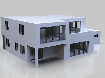 Modern Building House Low-poly 3D model