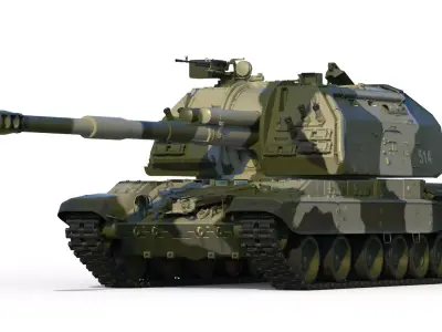 Msta-S 2S19 Self-propelled howitzer 3D model