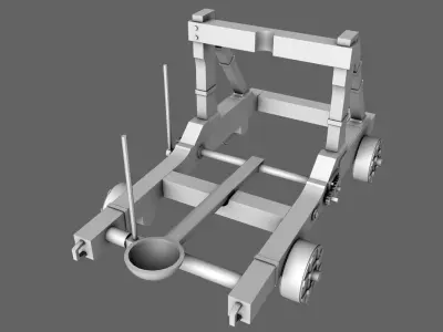 Roman Catapult Base Mesh Free low-poly 3D model