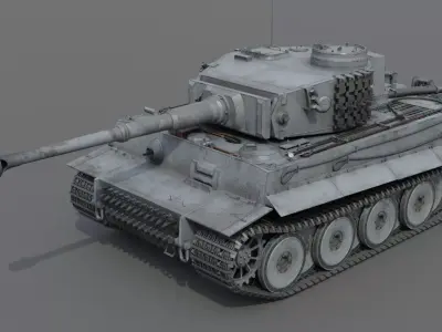 Panzerkampfwagen VI Tiger Ausf H1 Heavy Tank Low-poly 3D model