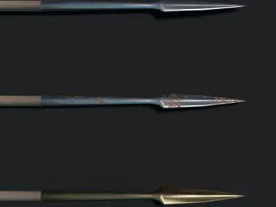 Ancient Macedonian Xyston Lance Low-poly 3D model