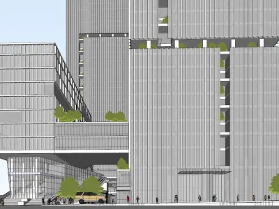 SU model of Liuxiandong headquarters commercial office building 3D model