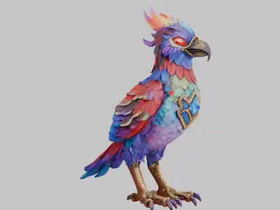 Colorful Macaw Parrot 3D Model Low-poly 3D model