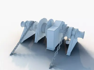 Anchor-Mooring Winch Double 3D model