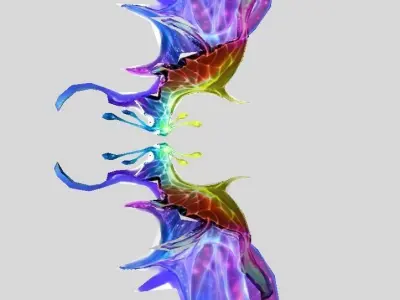 Rainbow Wing Low-poly 3D model