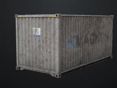 5 Cargo Dusty Container 20ft Single mat All PBR Unity UE Textures 3D model