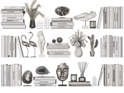 Shelf Decor set 3 3D model