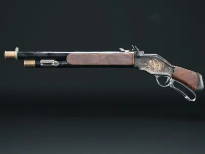 Oldshotgun antique gun 3D model