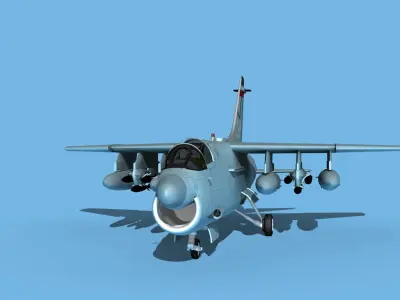 Chance Vought A-7E Corsair II V08 USAF 3D model