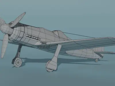 Focke-Wulf Fw 190 D-9 Low-poly 3D model