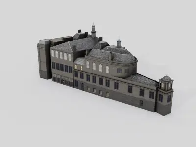 Aberdeen Central Library Building Low-poly 3D model