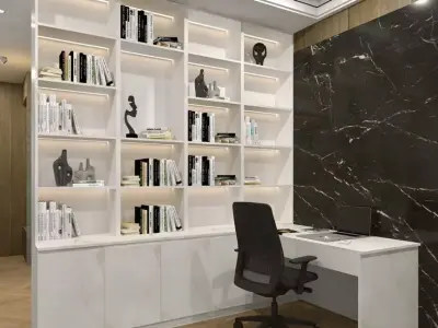 bookshelf desk combo Free 3D model