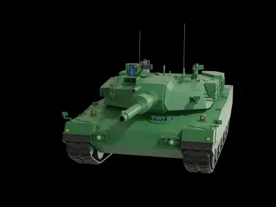 South Korean K1A1 low-poly tank 3D model